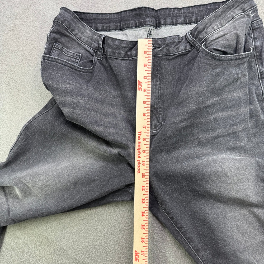 Romwe Jeans Women 2XL W39 Black Cross Embroidered Flare Plus Denim Gothic Y2K - Picture 10 of 11
